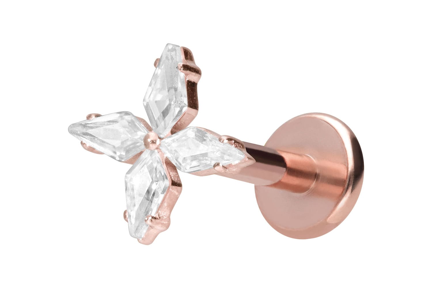 Titan Labret mit Innengewinde KRISTALLSTERN